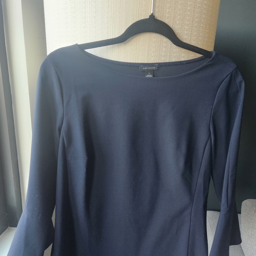 Ann Taylor Midnight Blue Long Sleeve Dress